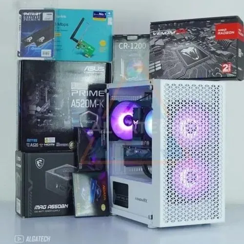 PC Gaming Editing & Live Streaming - AMD RYZEN 5 5600 + VenomRx RX 580 8GB + 16GB RAM + SSD (512GB + 1TB) | Bundling PC
