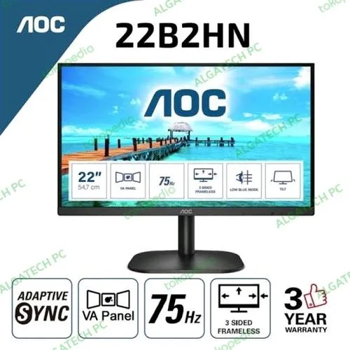 Monitor AOC 22 Inch 22BH2H FullHD 1080P 75Hz