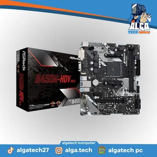 Asrock B450M-HDV R4.0 AM4 DDR4 - Motherboard Amd